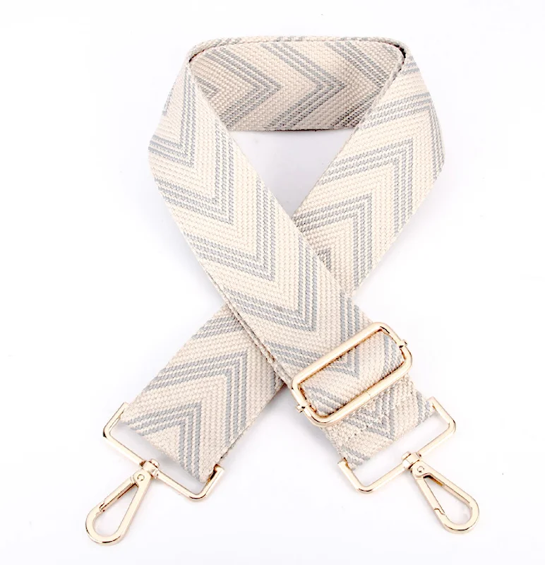 Cozy Comfort Style Sale LIGHT BLUE & CREAM CHEVRON CROSSBODY STRAP