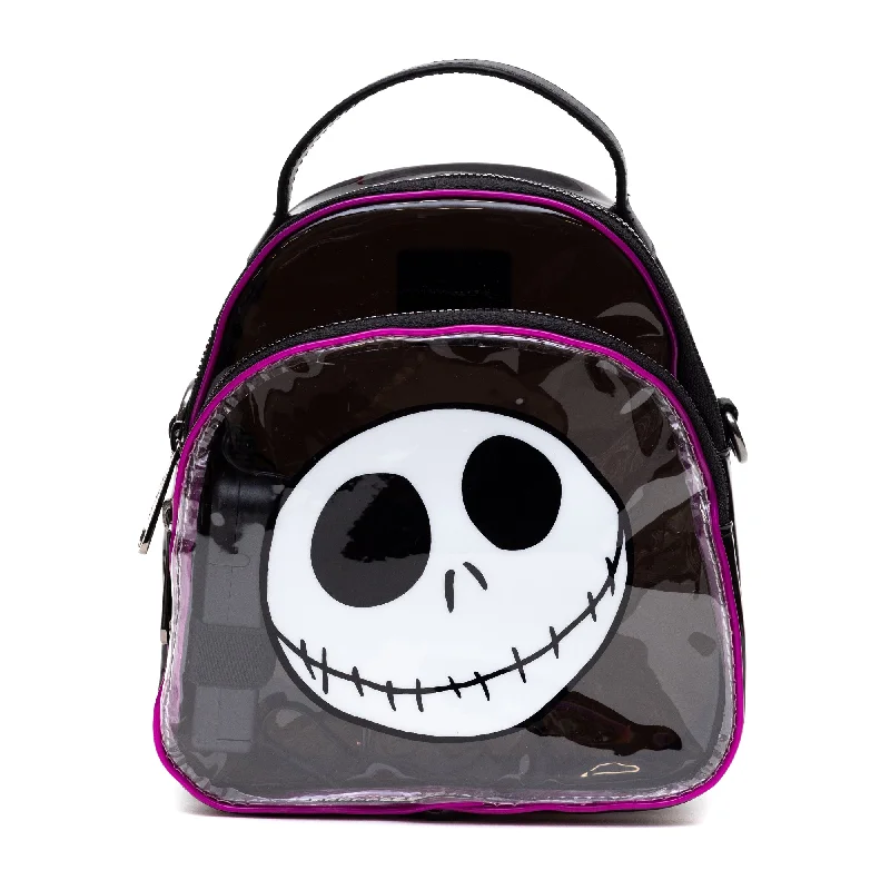 Stylish Bags For Fashion Bloggers With Promotions Clear Light-Up Rounded Crossbody Bag with Handles - The Nightmare Before Christmas Jack Expression White/Black Stylish Bags For Fashion Bloggers With Promotions Clear Light-Up Rounded Crossbody Bag with Handles - The Nightmare Before Christmas Jack Expression White/Black