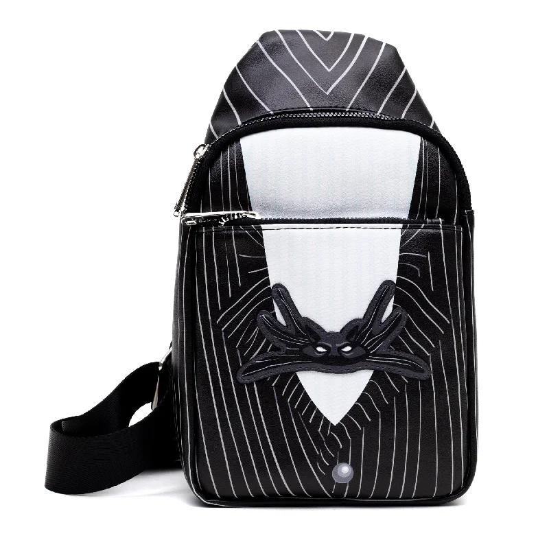 Designer Bags For Luxury Collectors With Offers Cross Body Sling Bag - The Nightmare Before Christmas Jack Skellington Suit Print Black Designer Bags For Luxury Collectors With Offers Cross Body Sling Bag - The Nightmare Before Christmas Jack Skellington Suit Print Black