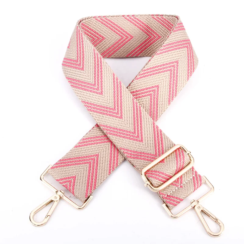 Timeless Elegance Sale PINK & CREAM CHEVRON GUITAR STRAP