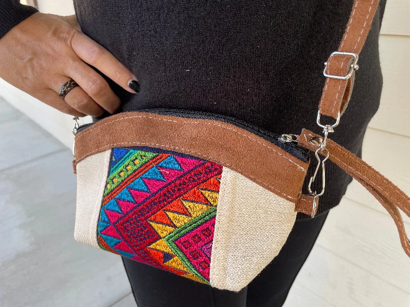 Stupidly Low Prices Crossbody Cosmetic / Clutch - White w/ Colorful