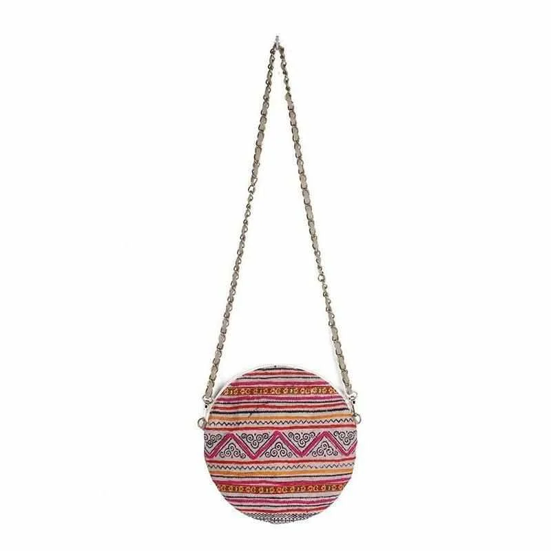 Spacious Bags With Holiday Promotions Hmong Circle Vintage Crossbody Canteen Bag - Thailand Spacious Bags With Holiday Promotions Hmong Circle Vintage Crossbody Canteen Bag - Thailand