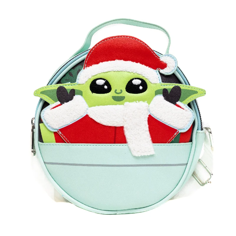Luxurious Bags With Limited-Time Offers Round Crossbody Bag - Star Wars Christmas Holiday THIS IS THE WAY Santa Grogu Baby Yoda Applique and Embroidery Luxurious Bags With Limited-Time Offers Round Crossbody Bag - Star Wars Christmas Holiday THIS IS THE WAY Santa Grogu Baby Yoda Applique and Embroidery