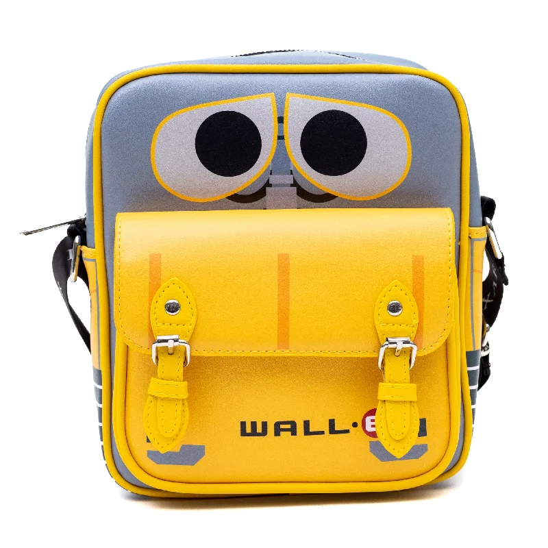 Massive Selection Sale Crossbody Bag with Two-Pockets and Slip Pocket - WALL-E Robot Face and Circuit Board Yellows Massive Selection Sale Crossbody Bag with Two-Pockets and Slip Pocket - WALL-E Robot Face and Circuit Board Yellows