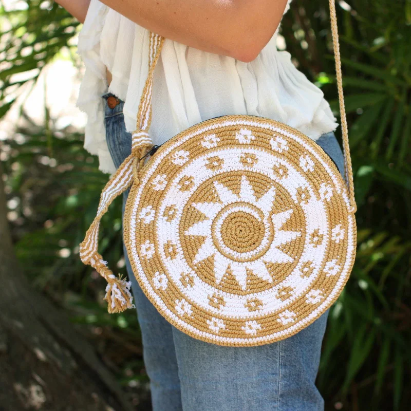 Cozy Handbags With Clearance Prices Nadia Crochet Round Crossover Purse - Guatemala