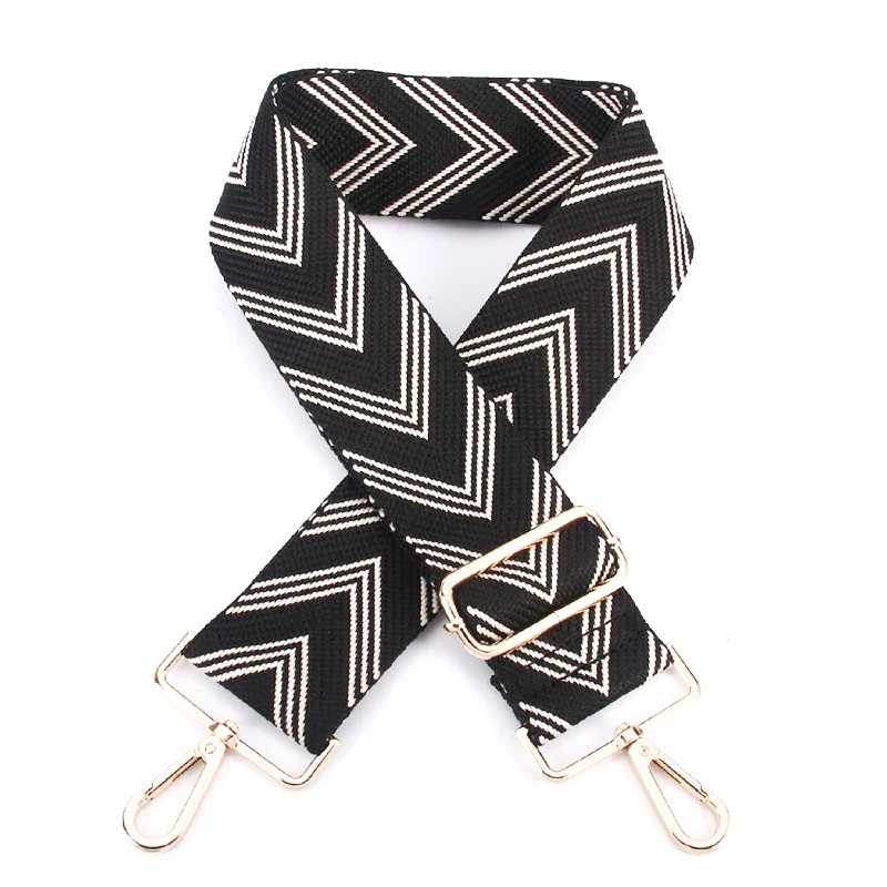 Flirty Fashion Discounts BLACK CHEVRON CROSSBODY STRAP