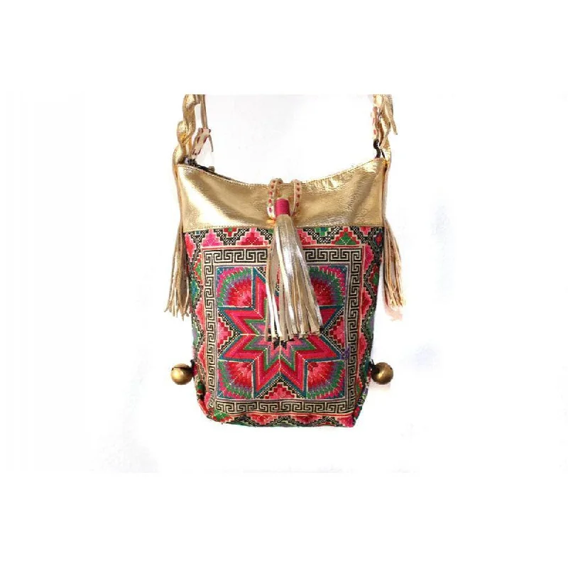 Bags With Tsa-Approved Features Boho-chic Embroidered Shoulder Bag - Thailand