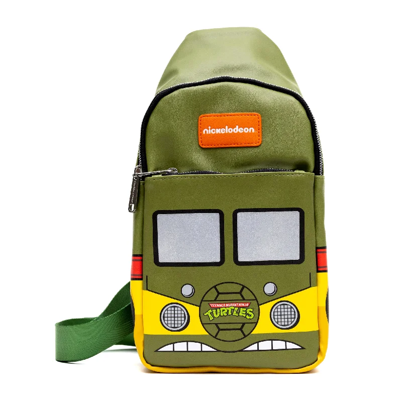 Street Chic Discounts Crossbody Sling Bag - Large - Teenage Mutant Ninja Turtles Party Van Close-Up Olive Green Street Chic Discounts Crossbody Sling Bag - Large - Teenage Mutant Ninja Turtles Party Van Close-Up Olive Green