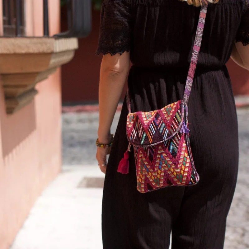 Lightweight Bags With Clearance Prices Messenger Up-cycled Huipil Crossbody One-of-a-Kind Bag - Guatemala