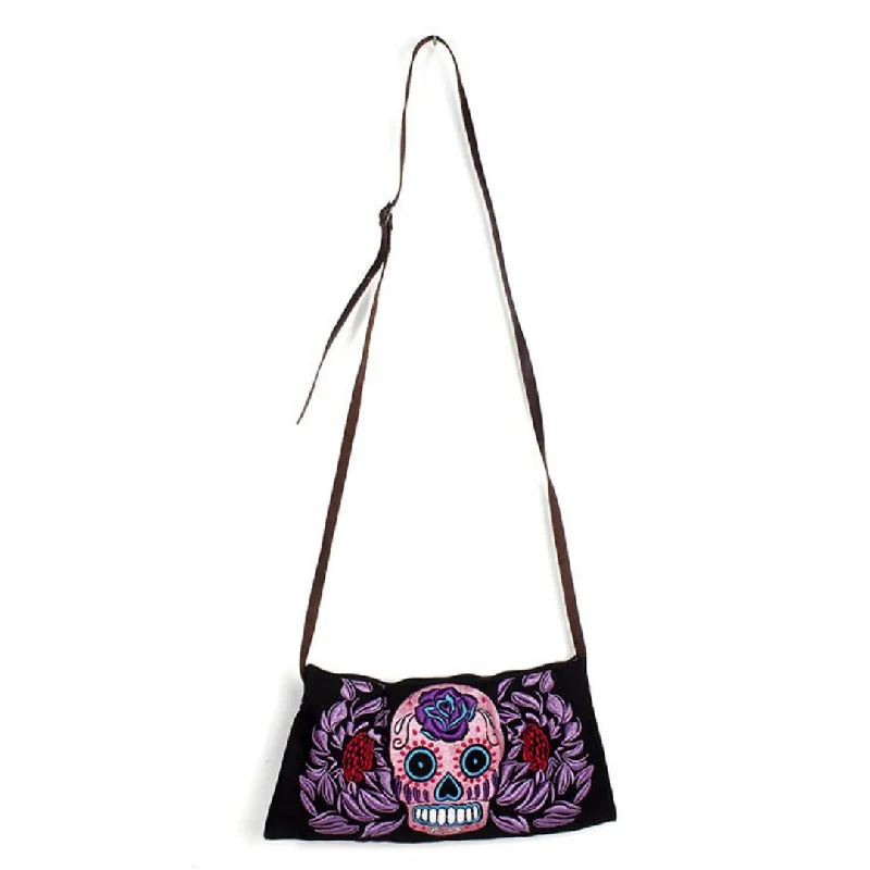 Elegant Bags For Formal Events And Luxury Occasions Culturas Sugar Skull Crossbody Embroidered Bag - Thailand