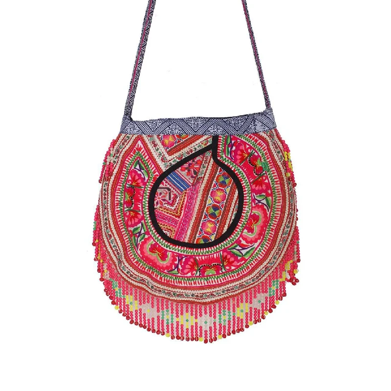 Top Brand Discounts Upcycled Hmong Jacket with Beads Textile One of a Kind Crossbody Bag - Thailand Top Brand Discounts Upcycled Hmong Jacket with Beads Textile One of a Kind Crossbody Bag - Thailand