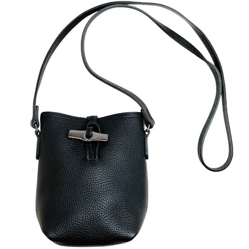 Shop The Hottest Deals Longchamp Extra Small Black Leather Le Roseau Crossbody Bag