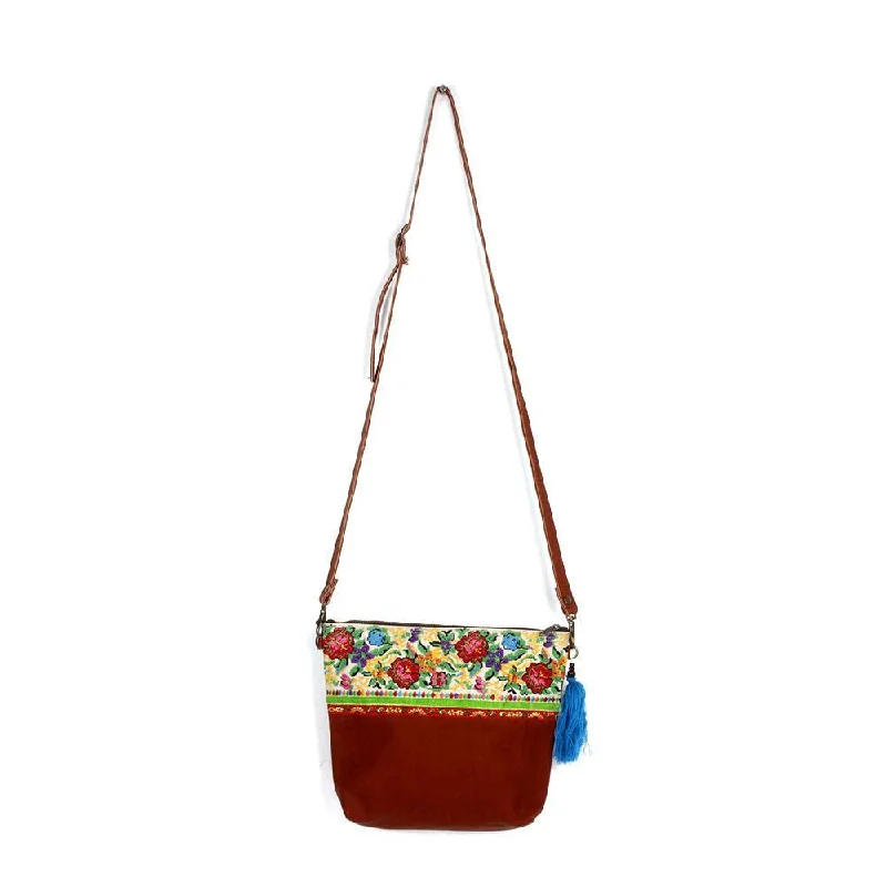 Cozy Chic Promotions Havana Embroidered Flower Crossbody Bag - Thailand