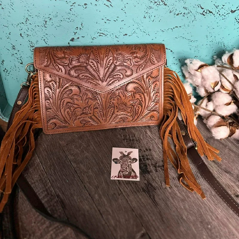 Chic And Edgy Henrietta Tooled Crossbody