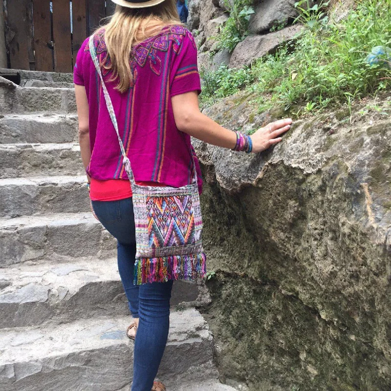 Elegant And On-Sale Evening Bags Samara Up-cycled Huipil Corte One-of-a-Kind Adjustable Crossbody Bag - Guatemala