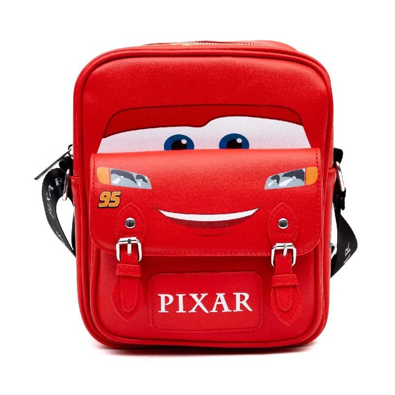 Limited Edition Crossbody Bag with Two-Pockets and Slip Pocket - Cars Lightning McQueen Car Body Paint Scheme Red