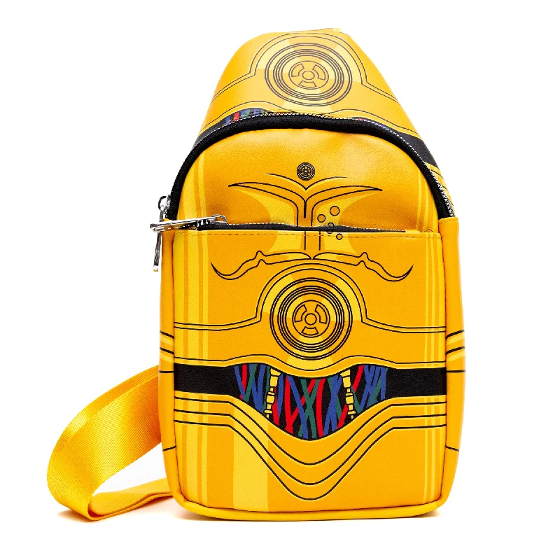 Luxury Seekers Sling Wallet - Star Wars C-3PO Bounding Parts Yellow/Multi Color