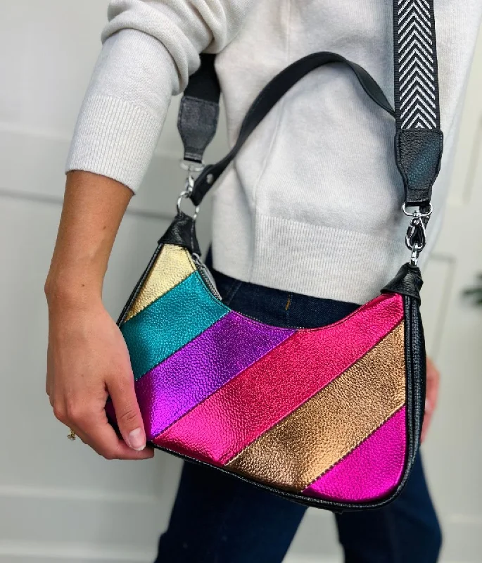 Eco-Friendly Bags With Discounts Black Rainbow 2 Way Handbag
