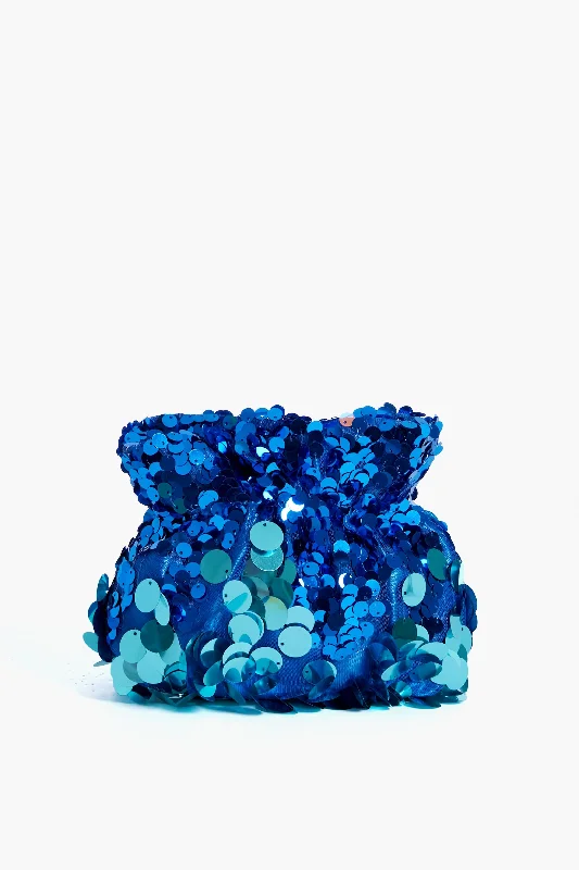 Chic Trends Unveiled Blue Pedro Sequin Pouch
