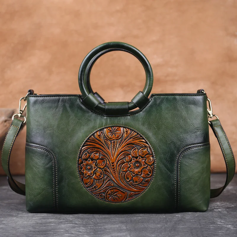 Eco-Friendly And Discounted Bags Fashion PU Embossed Retro Handbags