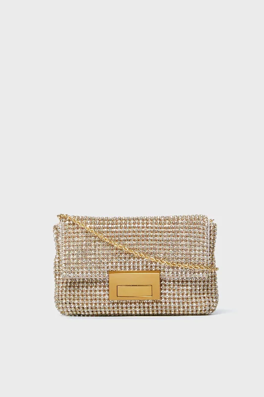 Huge Price Cut Gold Gauge Diamante June Bag
