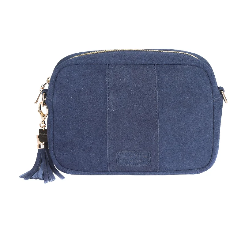 Romantic Valentine's Day Bags With Promotions Pom Pom London City Suede Bag Navy