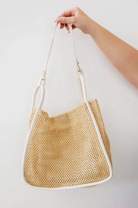 Eco-Friendly Bags For Sustainable Fashion Lovers Road Less Traveled Handbag with Zipper Pouch in Cream Eco-Friendly Bags For Sustainable Fashion Lovers Road Less Traveled Handbag with Zipper Pouch in Cream