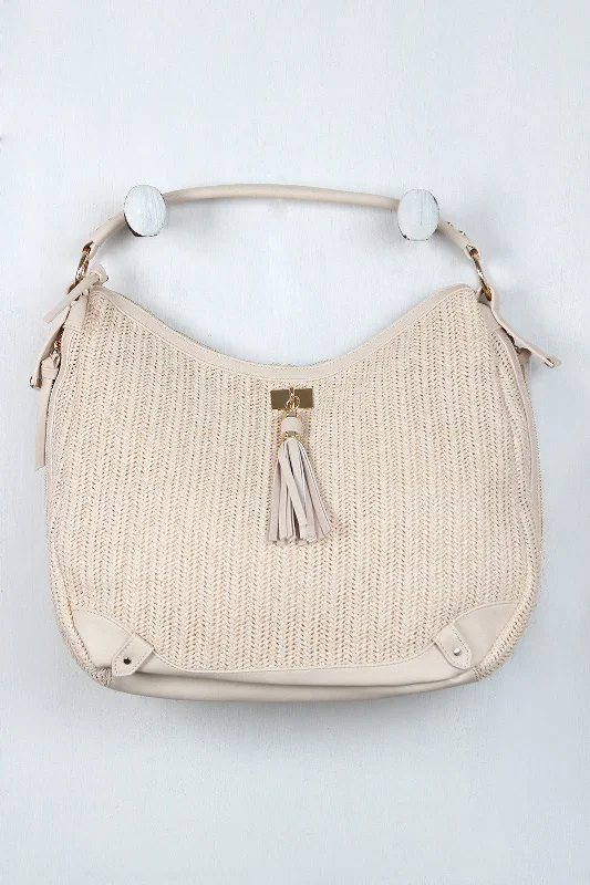 Romantic Valentine's Day Bags With Promotions Straw and Vegan Leather Tassel Handbag Romantic Valentine's Day Bags With Promotions Straw and Vegan Leather Tassel Handbag