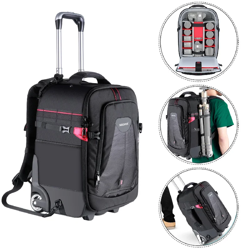 Tote Bag For Everyday Use NEEWER 19.7"x13"x9.84" 2-in-1 Trolley Backpack