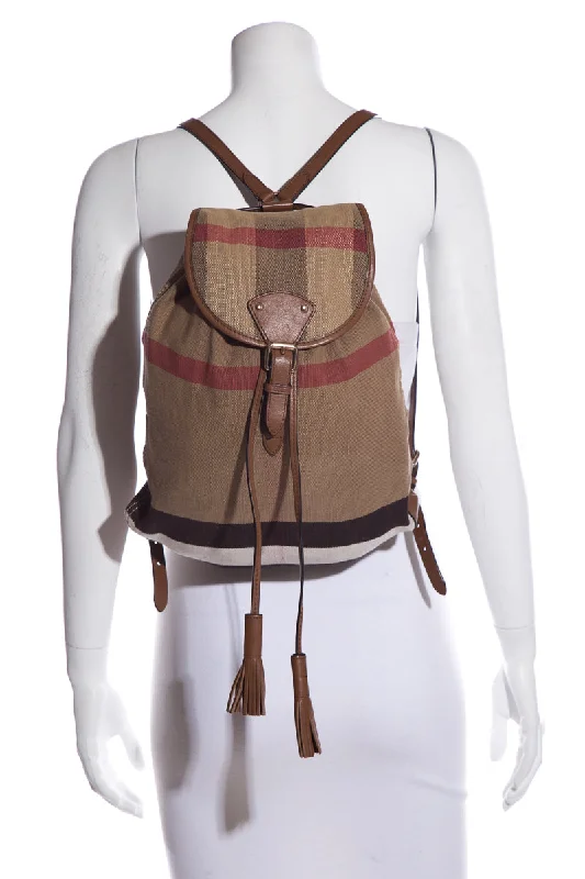 Modern And Limited-Time Offer Bags Burberry Nova Plaid Canvas Backpack