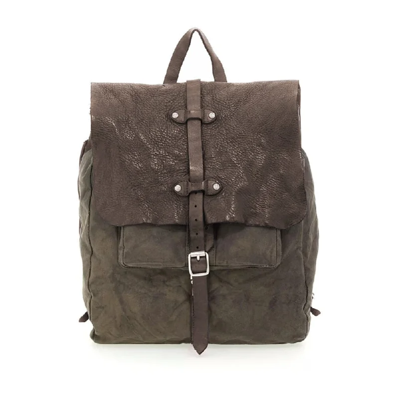 Lightweight And Affordable Bags Campomaggi Saturno Leather and Canvas Backpack