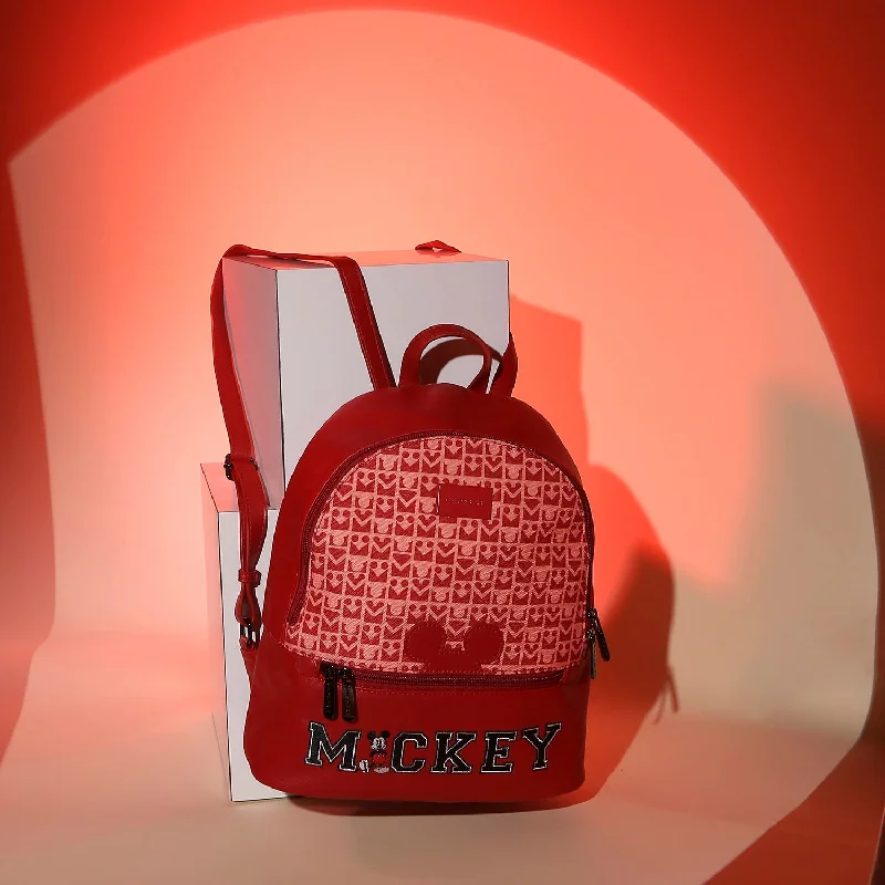 Handbag For Women Caprese Disney Inspired Graphic Printed Mickey Mouse Collection Medium Backpack Red Handbag For Women Caprese Disney Inspired Graphic Printed Mickey Mouse Collection Medium Backpack Red