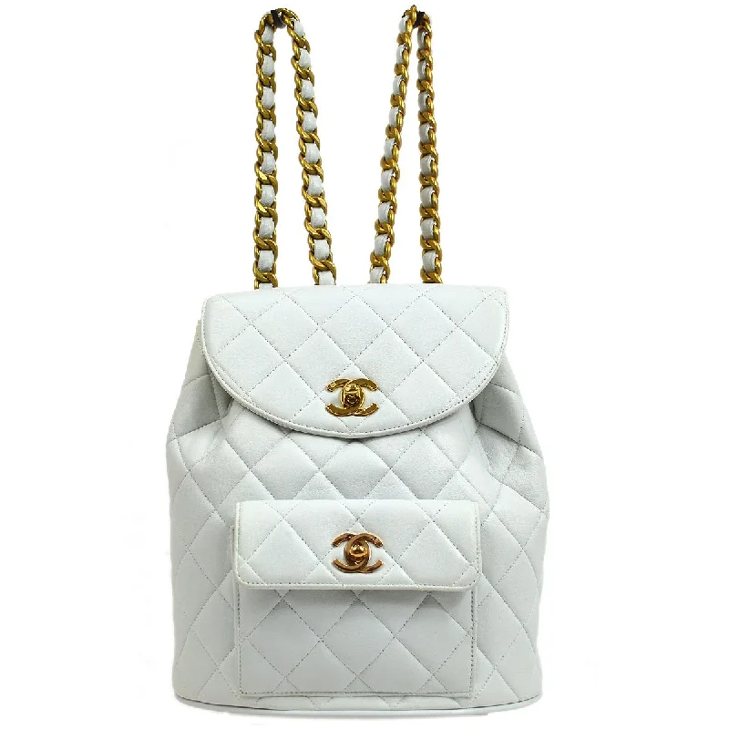 Bags With Limited-Time Deals CHANEL * 1994-1996 DUMA Backpack Large White Lambskin