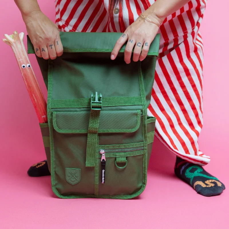 Glamorous Bags For Evening Events And Parties Eco Monochrome Rolltop Backpack Mini Green Glamorous Bags For Evening Events And Parties Eco Monochrome Rolltop Backpack Mini Green