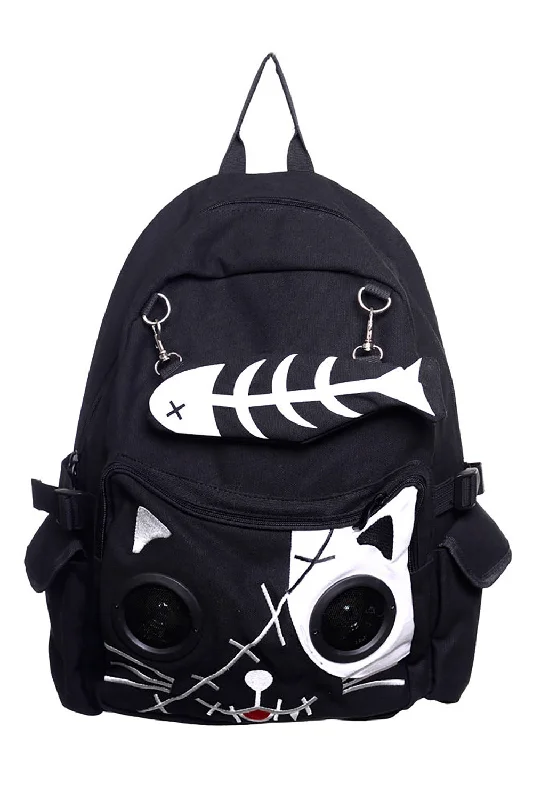 Modern And Limited-Time Offer Bags Kitty Speaker Backpack [BLACK/WHITE]