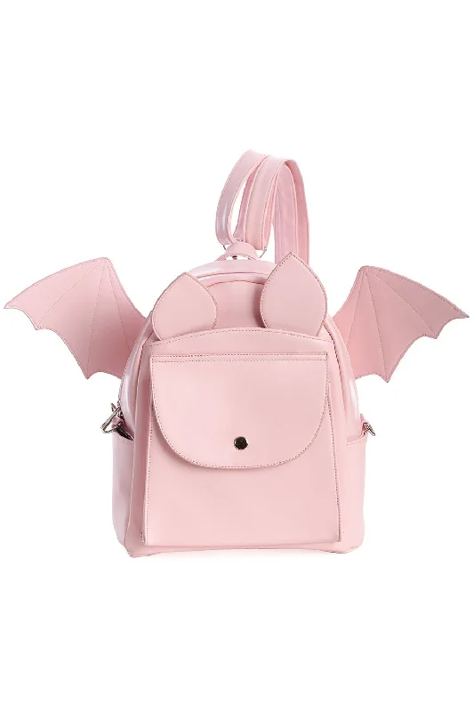 Retro Lovers Pastel Goth Batwing Backpack [PINK]