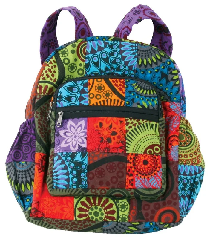 Luxury Bags For Working Professionals Patchwork Cotton Backpack ~ Multi-Pocket!