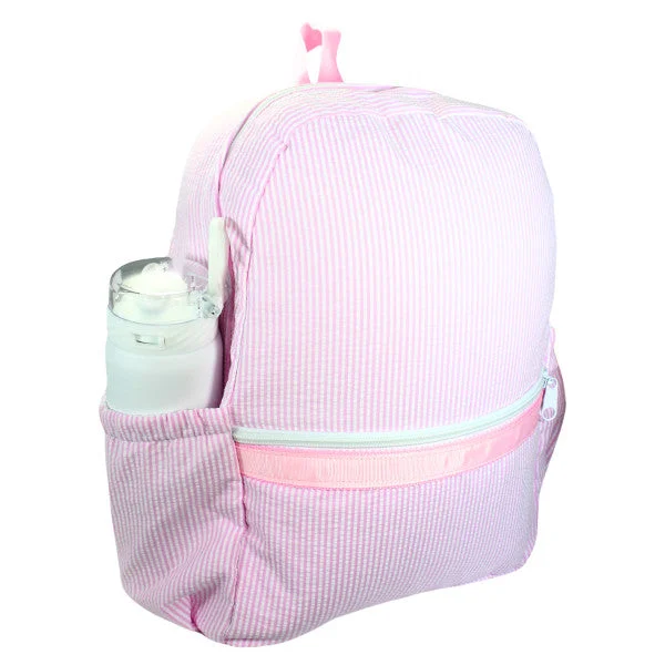 Discounted Designer Bags For Clearance Sale Seersucker Medium Backpack with Pocket