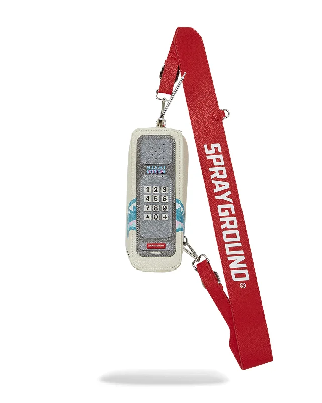 Stylish Bags For Fashion Bloggers With Promotions Sprayground Bag MIAMI VICE CELLPHONE BACKPACK White