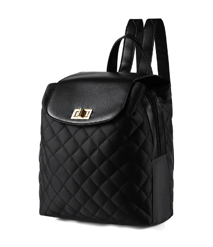 Customizable Bags For Personalized Style VEGAN LEATHER NYLON QUILTED BACKPACK