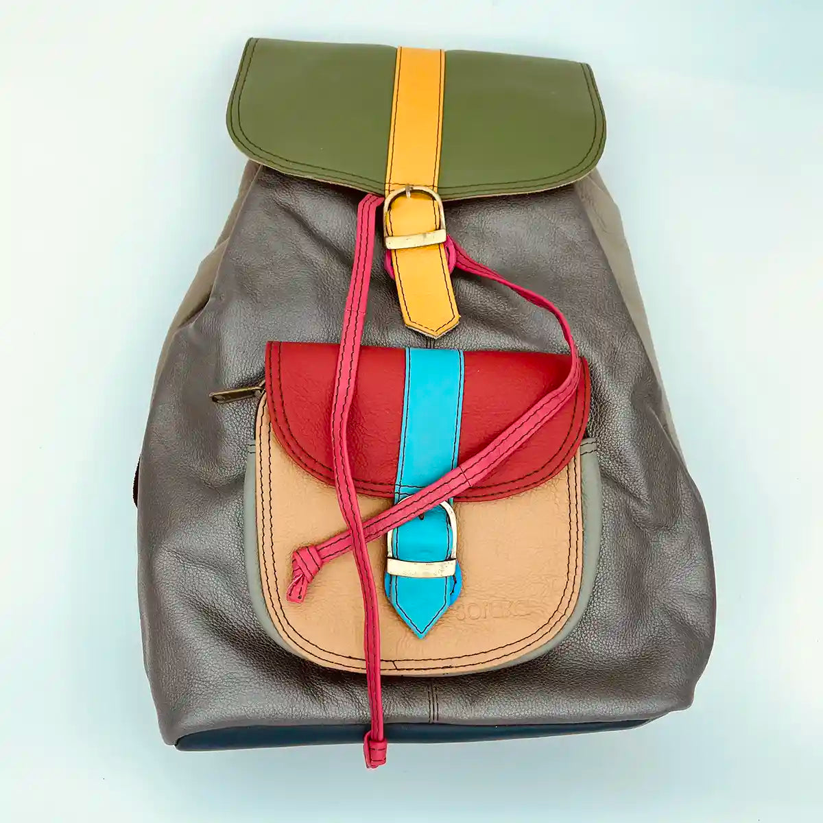 Senior Travelers Zaino Backpack in Pelle Liscia