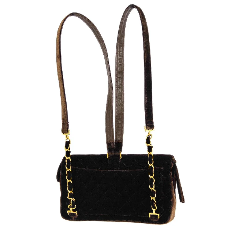 Luxury Bags With Premium Materials And Craftsmanship Chanel * 1994-1996 Brown Velvet Classic Flap Backpack Luxury Bags With Premium Materials And Craftsmanship Chanel * 1994-1996 Brown Velvet Classic Flap Backpack