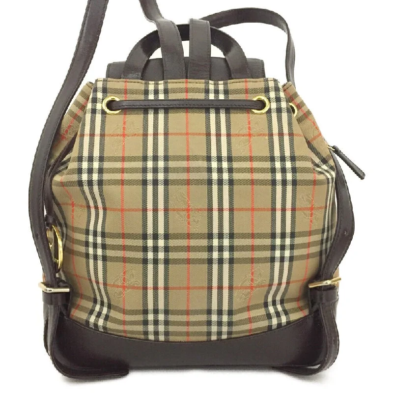 Bags With Discounts Burberry Nova Check Beige Canvas Leather Backpack Bag