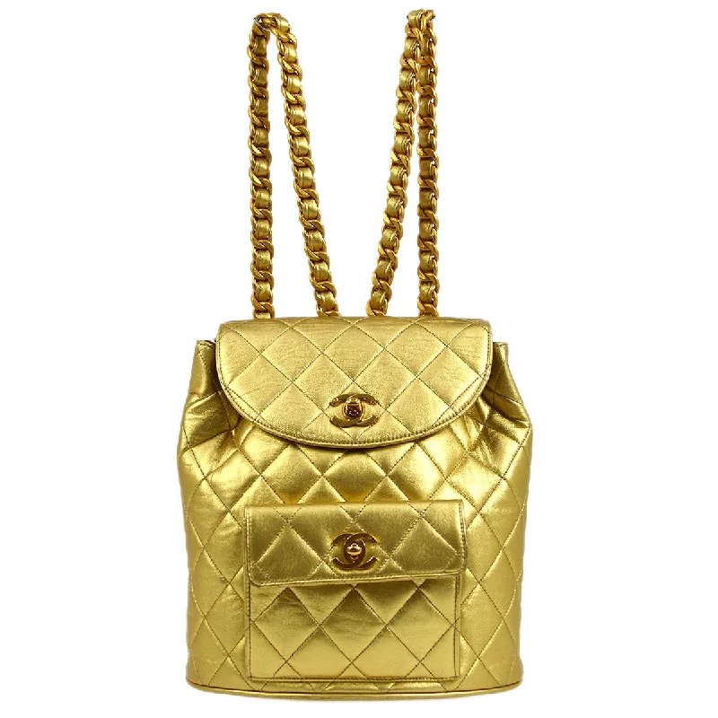 Luxury Bags For Working Professionals Chanel 1991-1994 DUMA Backpack Large Gold Lambskin Luxury Bags For Working Professionals Chanel 1991-1994 DUMA Backpack Large Gold Lambskin