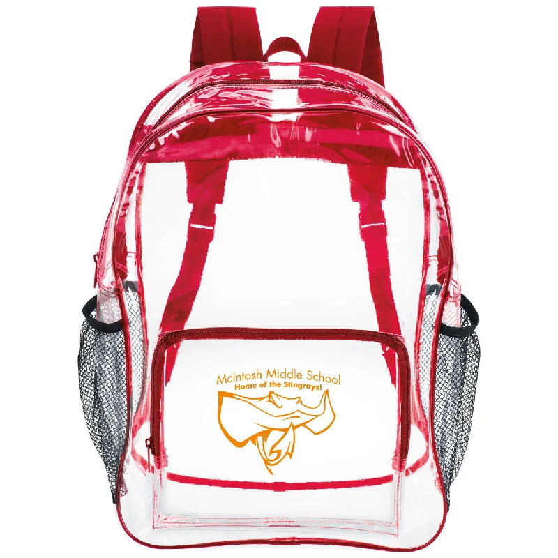 Designer-Inspired Bags At Budget-Friendly Prices BIC Red Clear Backpack