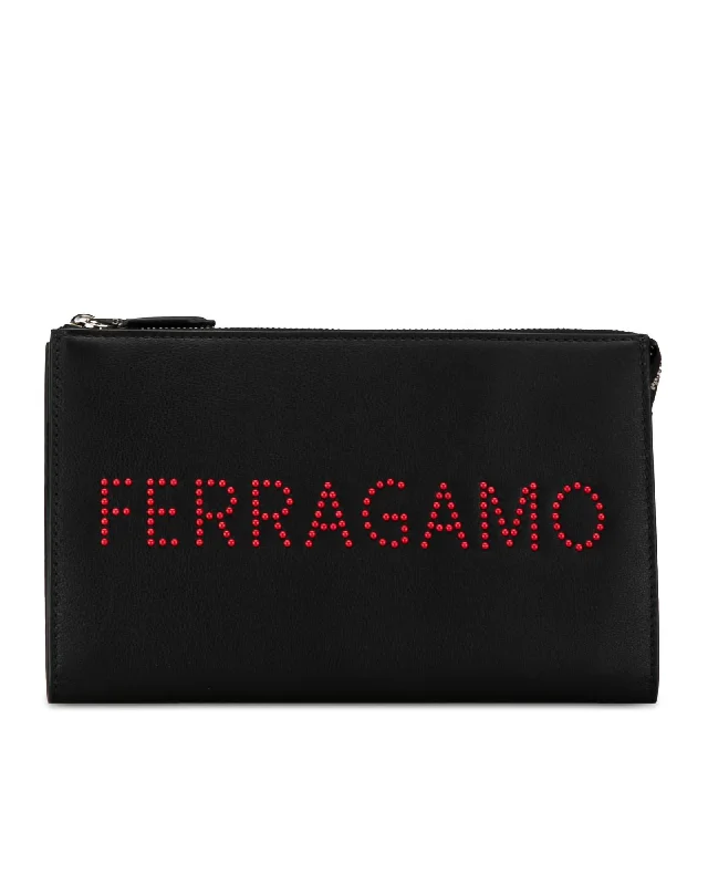 Stylish Bags With Discounts Leather Zippered Clutch with Interior Pockets
