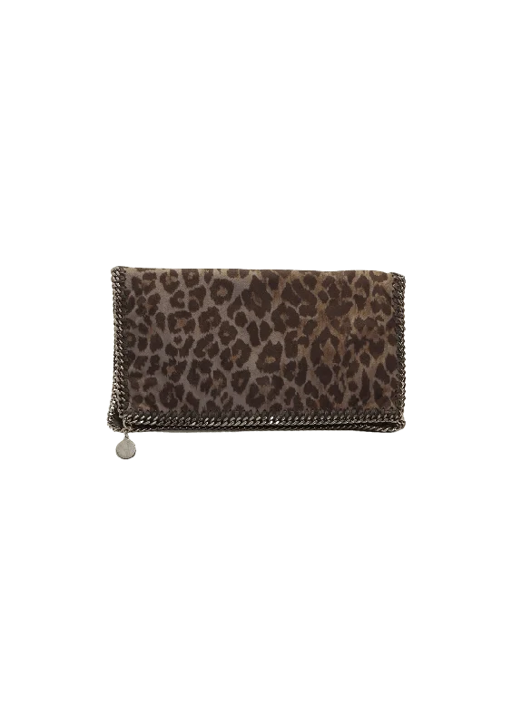 Inspired Bags For Modern Sophistication ANIMAL PRINT FALABELLA FOLD-OVER CLUTCH