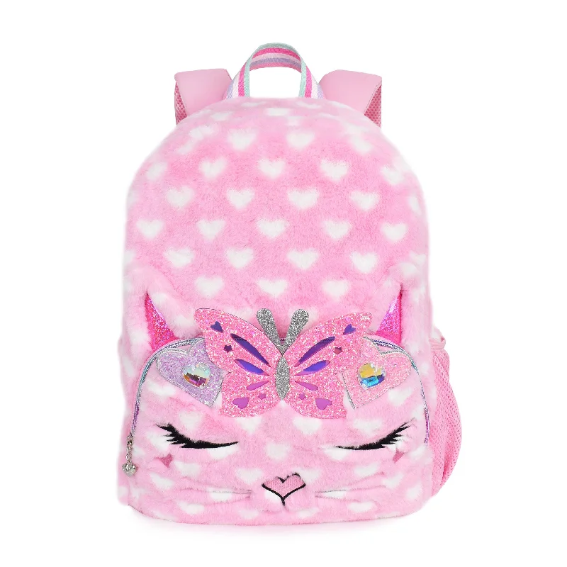 Bag Deals Miss Bella Kitty Cat Hearts Plush Large Backpack