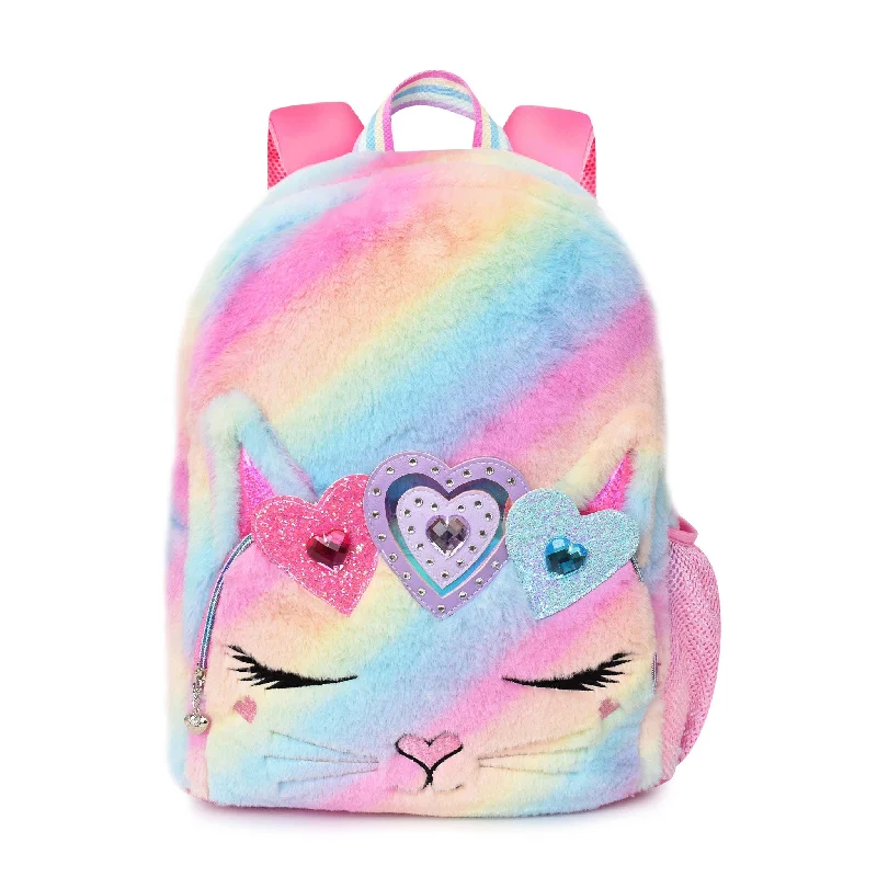 Holiday Gift Bags For Christmas Miss Bella Kitty Cat Ombre Plush Large Backpack