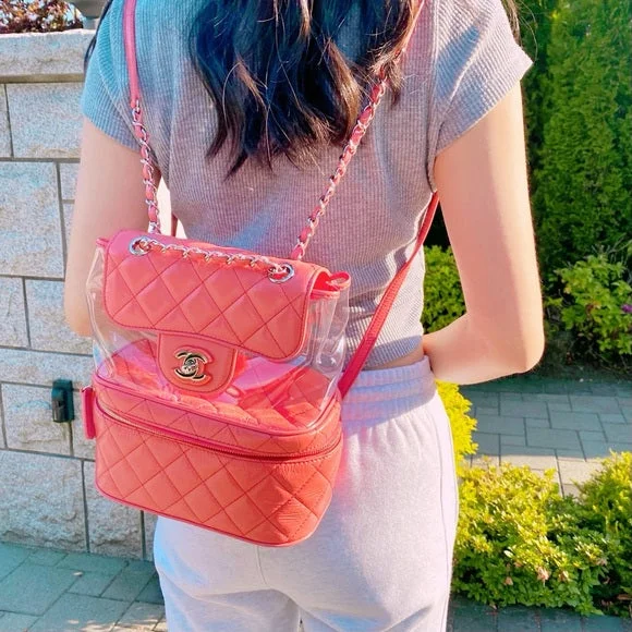 Anti-Theft And Budget-Friendly Bags CHANEL Leather and PVC Vanity Flap Backpack BagTWS Anti-Theft And Budget-Friendly Bags CHANEL Leather and PVC Vanity Flap Backpack BagTWS